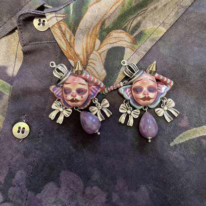 Purple Butterfly Spike Brooch