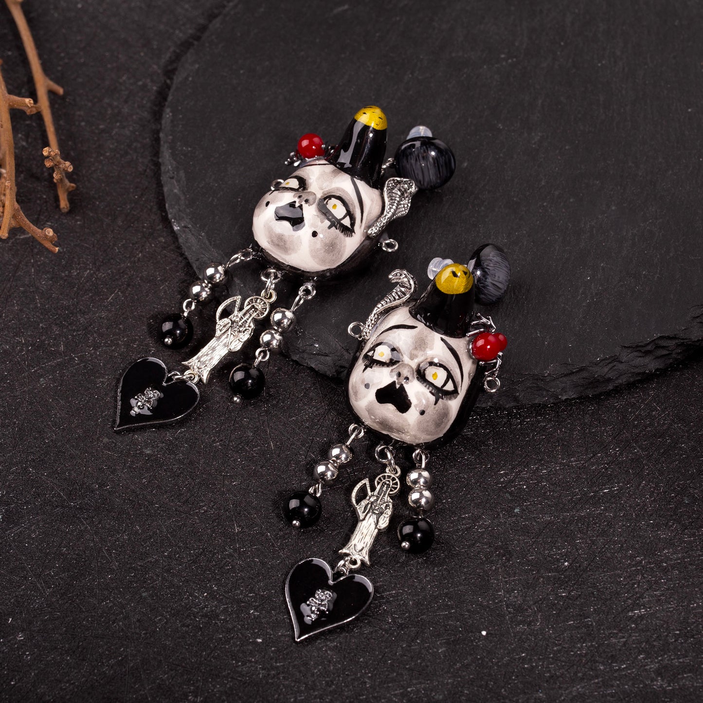 Unicorn Snake Heart Freak Baby Earrings