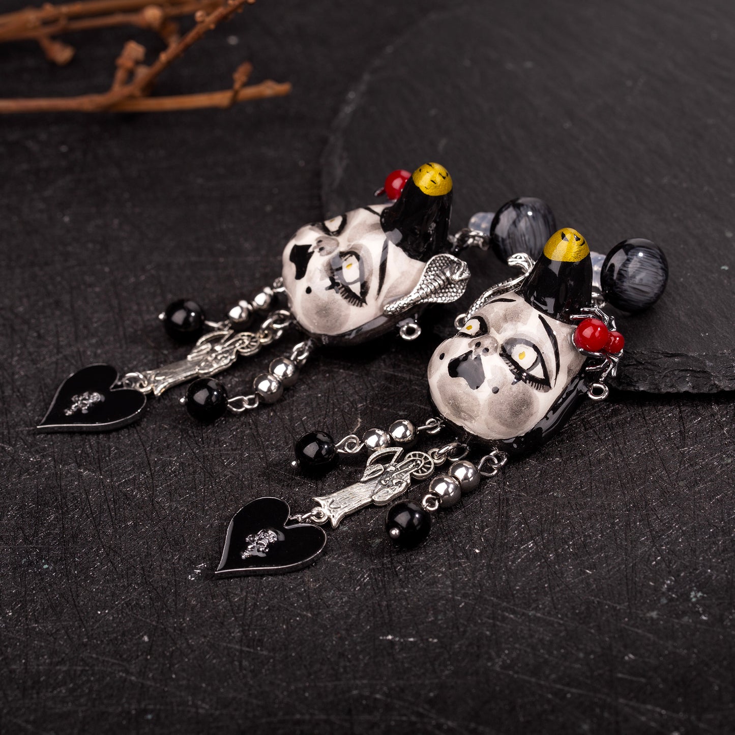 Unicorn Snake Heart Freak Baby Earrings