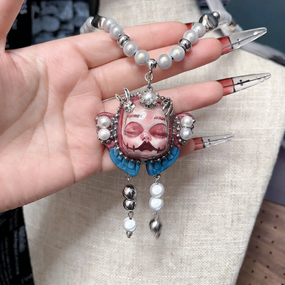 Blush Slumber Gothic Doll Necklace