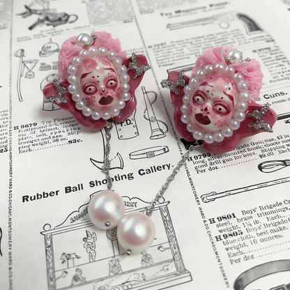 Pink Butterfly Freak Baby Earrings