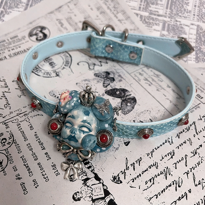 Teal Butterfly Cute Crown Choker