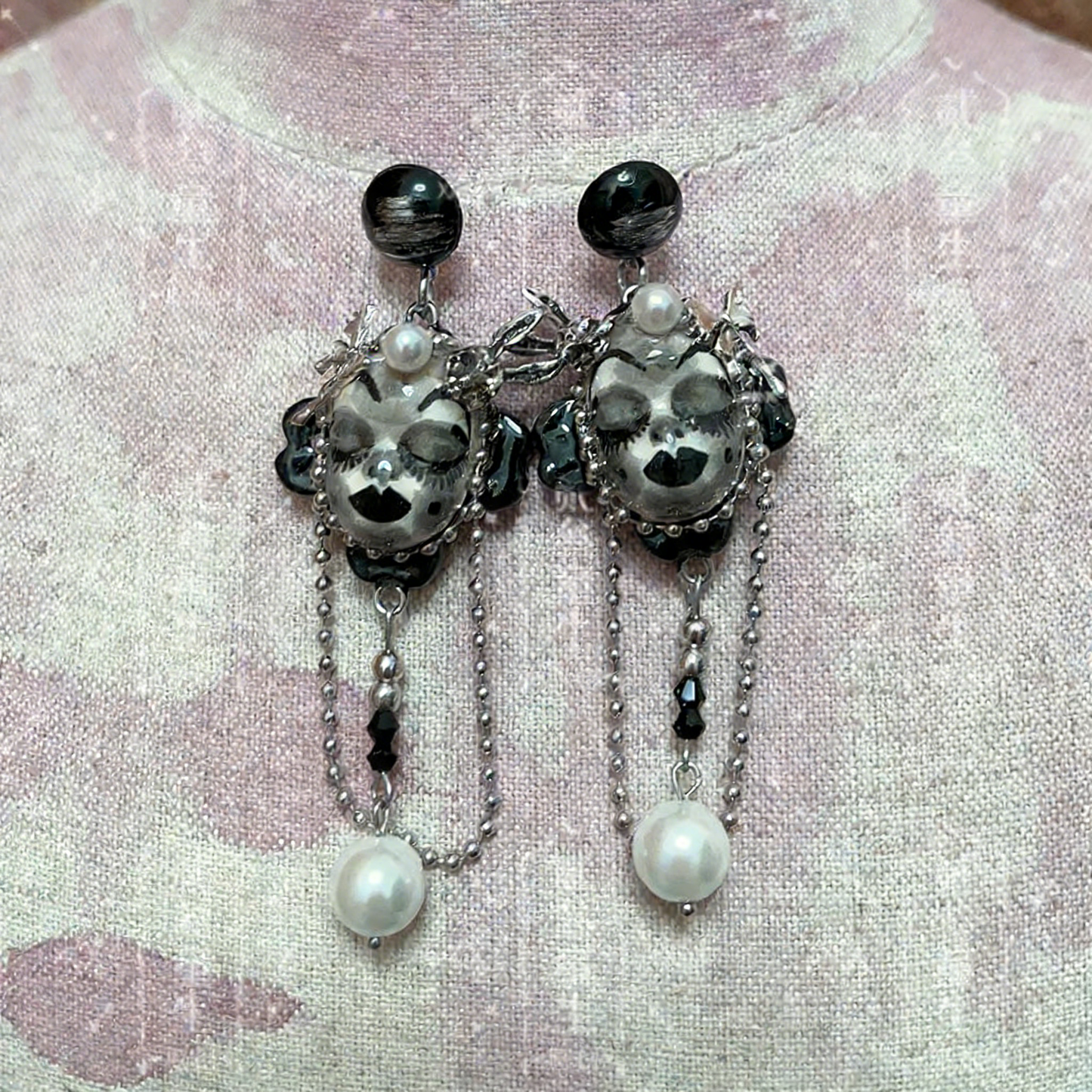 Dark Gothic Sleeping Doll Earrings