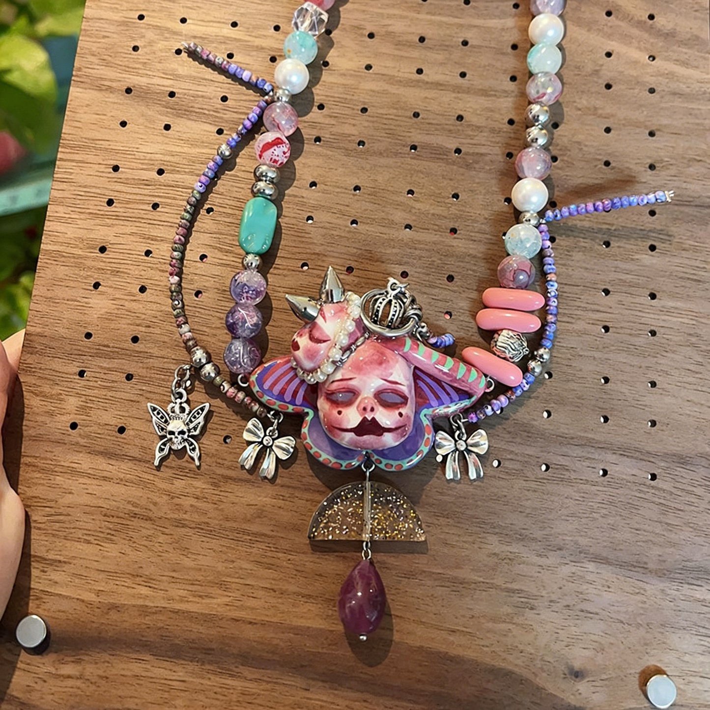 Pink-Purple Slumber Doll Necklace
