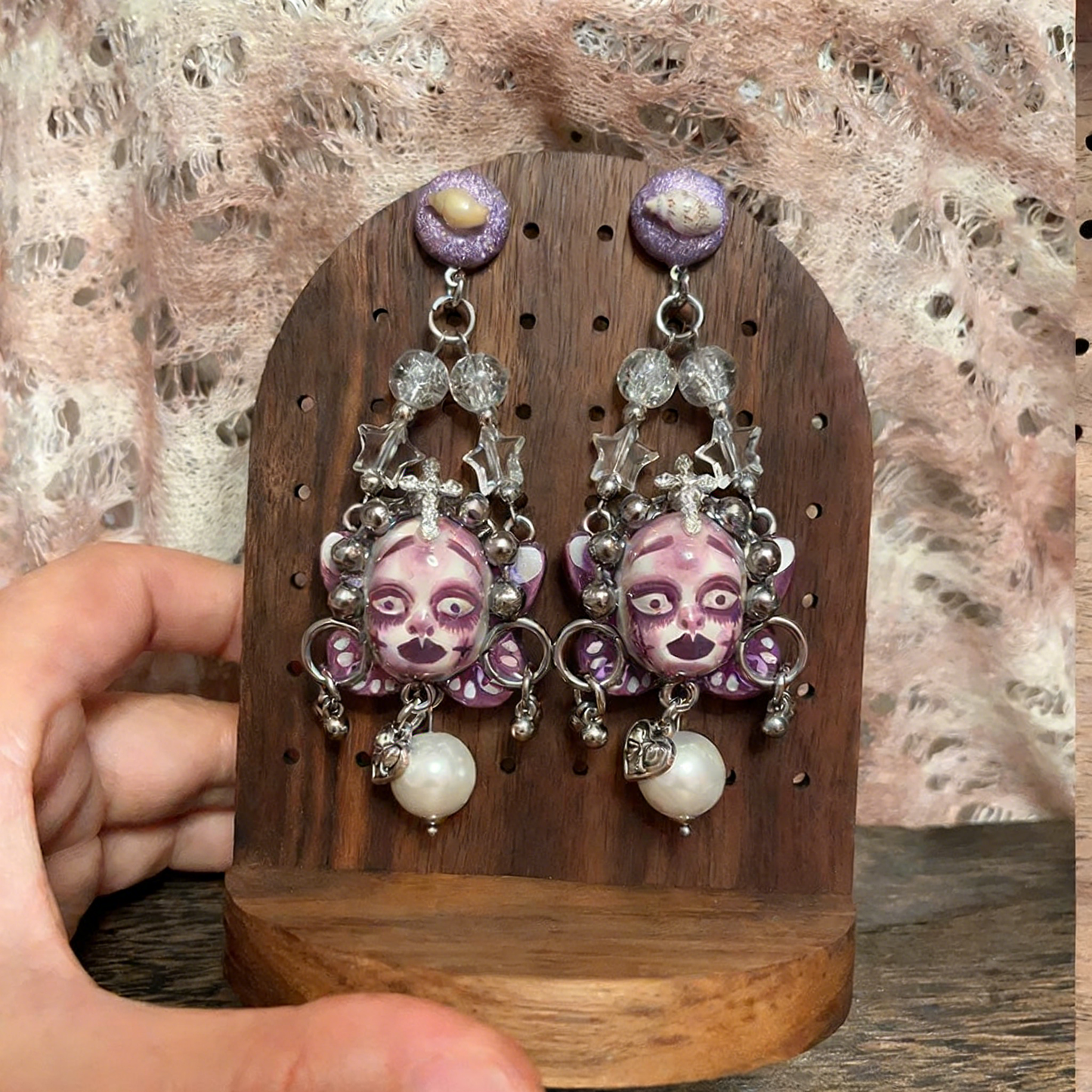Purple Shell Star Butterfly Freak Baby Earrings