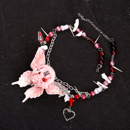 Bloody Butterfly Opposite Sex Necklace