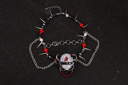 Gothic Devil Doll Head Necklace