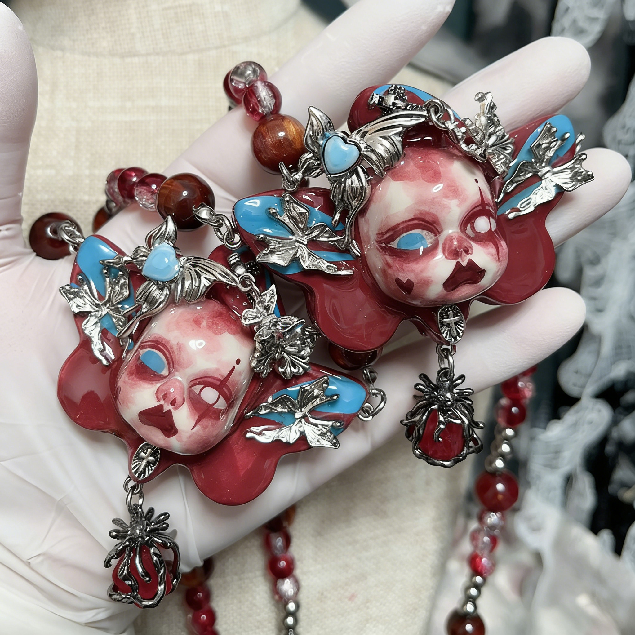 Crimson Doll Necklace