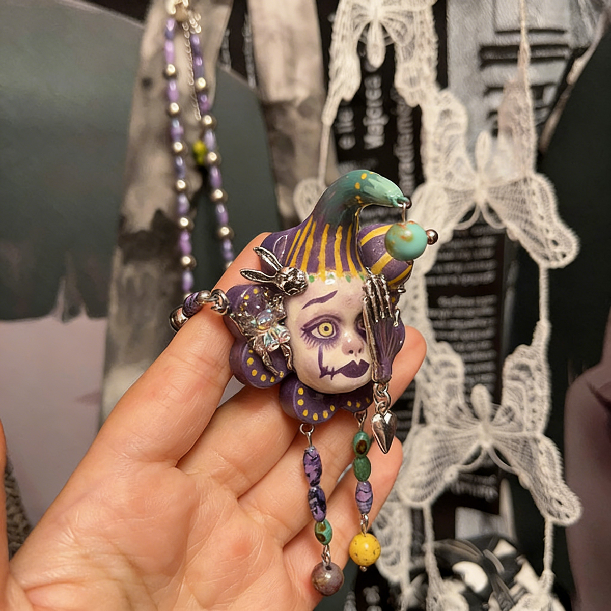Sunro Collection Dark Circus Clown Necklace – Sunro Raven