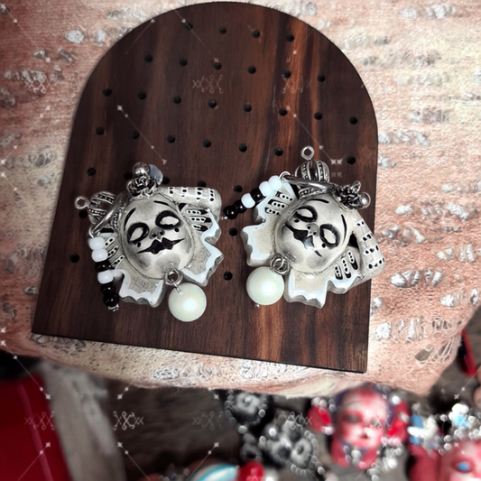 Black and White Clown Crown Earring