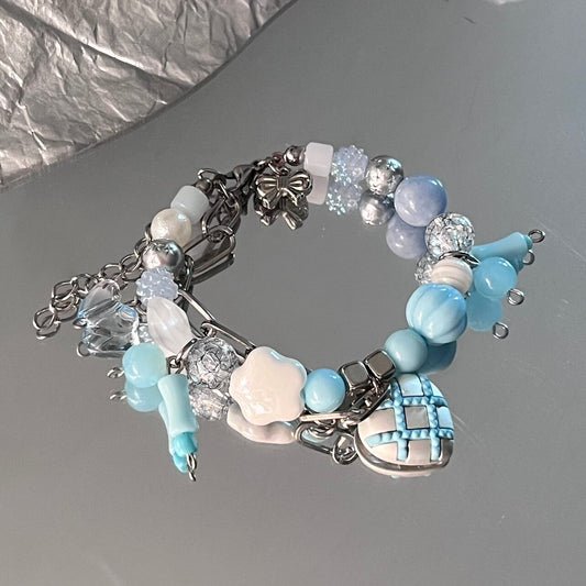 Blue Nightmare Handmade Beaded Sweet and Cool Bracelet