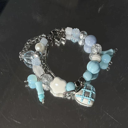 Blue Nightmare Handmade Beaded Sweet and Cool Bracelet