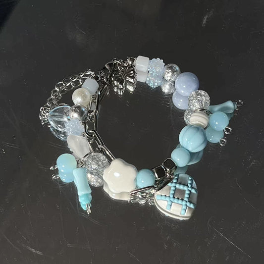 Blue Nightmare Handmade Beaded Sweet and Cool Bracelet