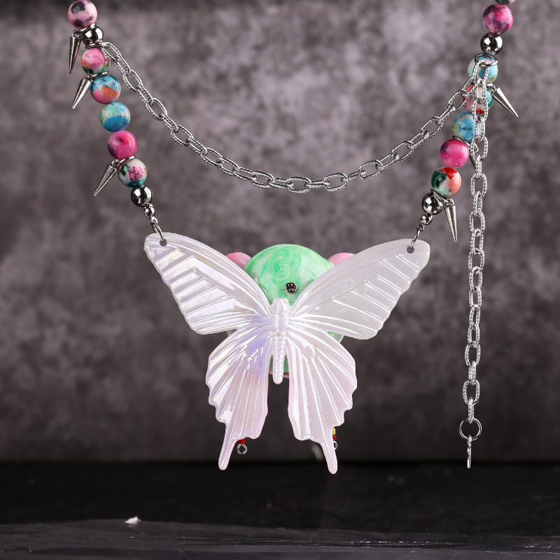 Butterfly Baby Head Dopamine Beaded Necklace