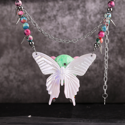 Butterfly Baby Head Dopamine Beaded Necklace
