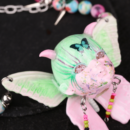 Butterfly Baby Head Dopamine Beaded Necklace