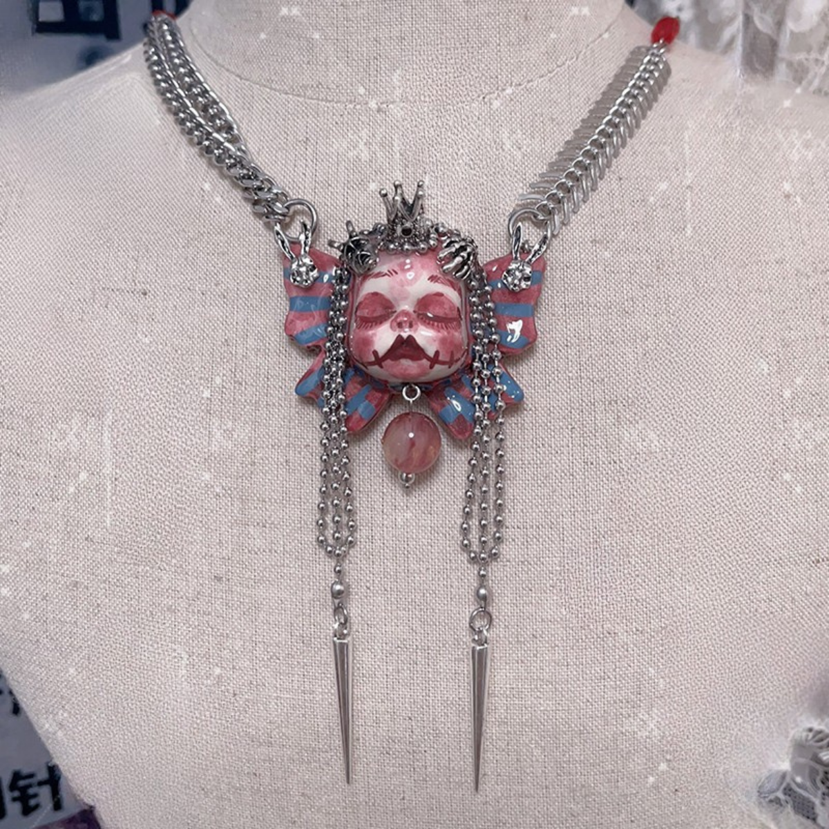 Butterfly Crown Slumber Gothic Doll Necklace