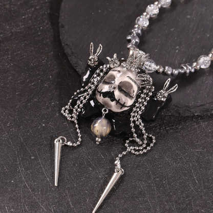 Butterfly Crown Slumber Gothic Doll Necklace Beaded Chain