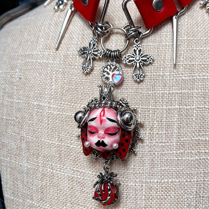 Handmade Red Queen Doll Face Choker