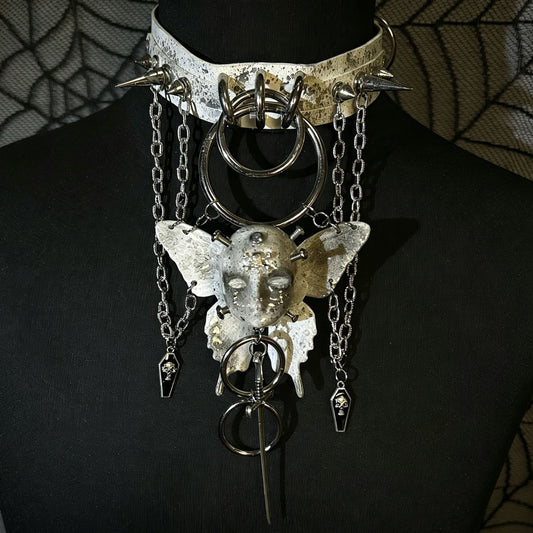 Handmade Angel Doll Face Spiked Choker