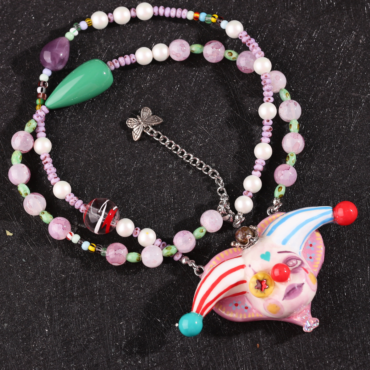 Colorful Pupil Clown Necklace