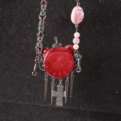 Crimson Crown Blood Cross Necklace
