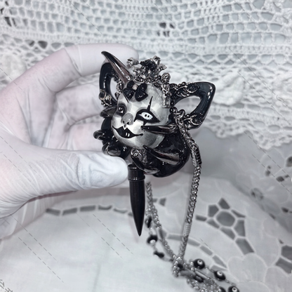 Dark Clown Butterfly Mask Layered Necklace