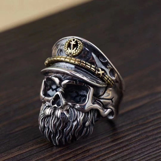 Dark Skull Officer Ring