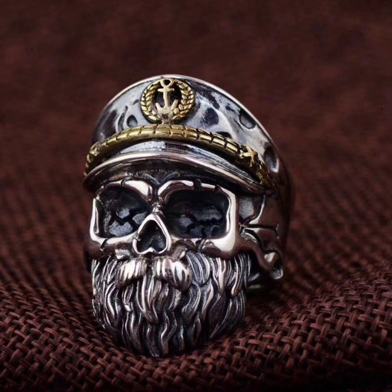 Dark Skull Officer Ring