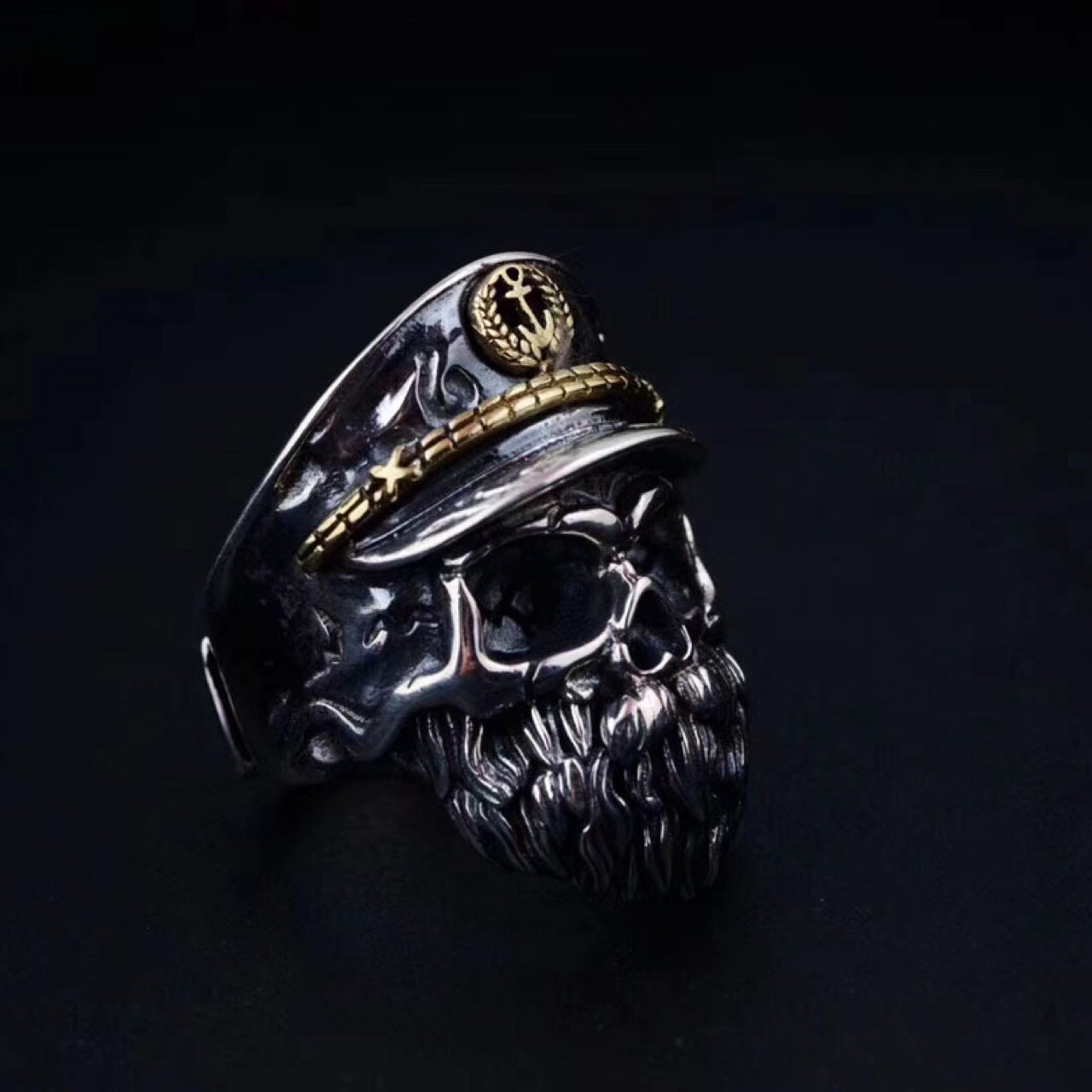 Dark Skull Officer Ring