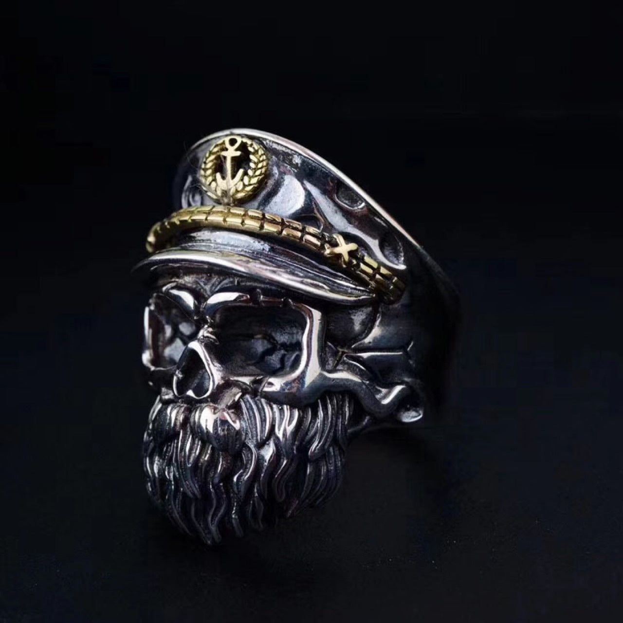 Dark Skull Officer Ring