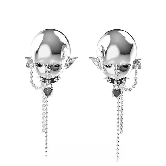 Elf Ear Devil Tassel Earrings
