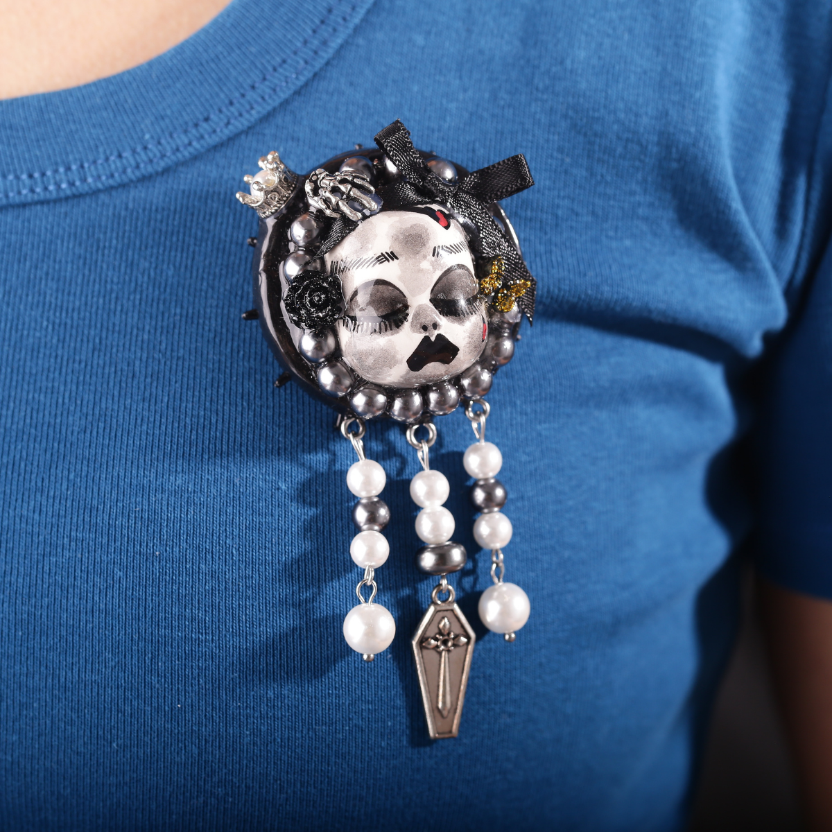 Gloomy Bone Coffin Brooch