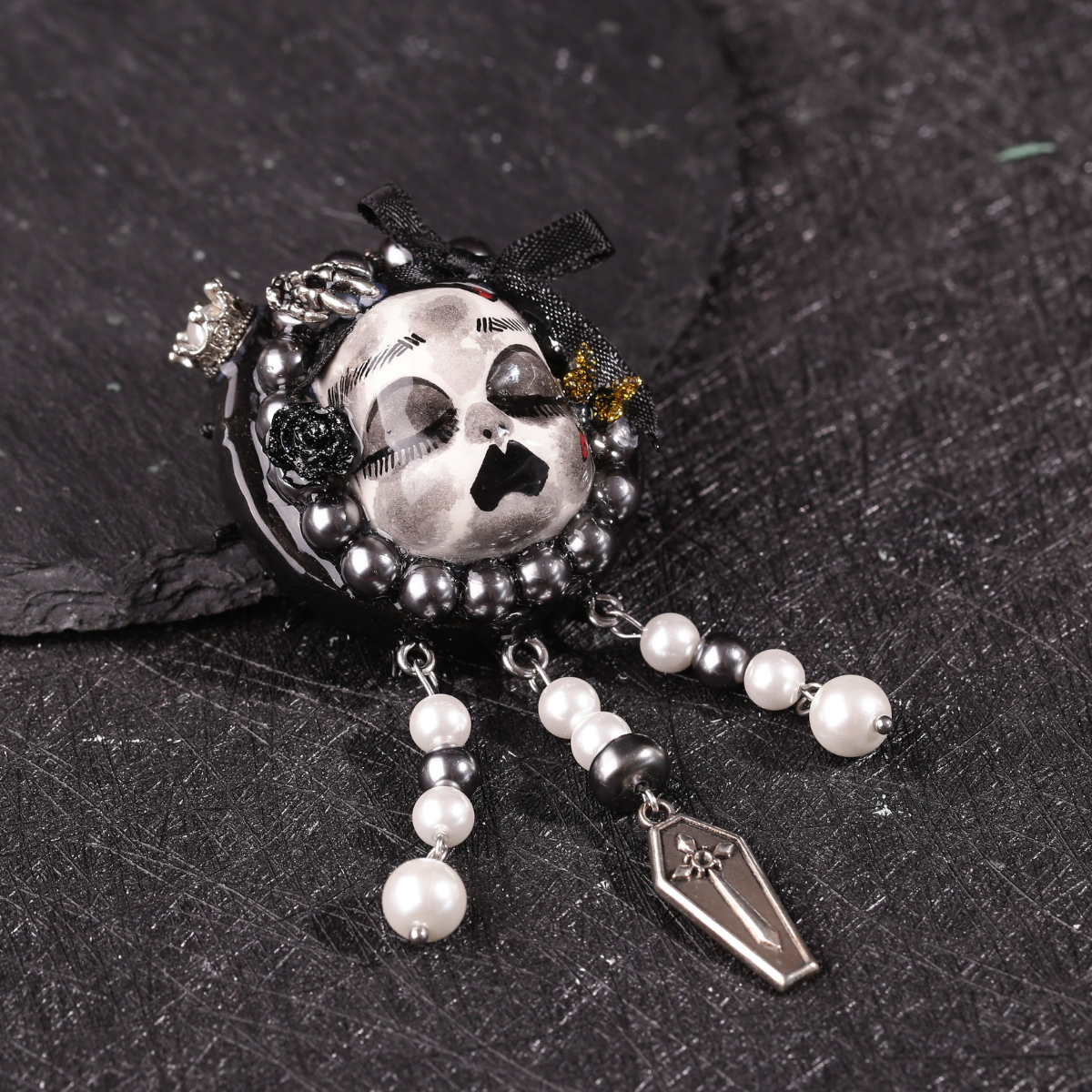 Gloomy Bone Coffin Brooch