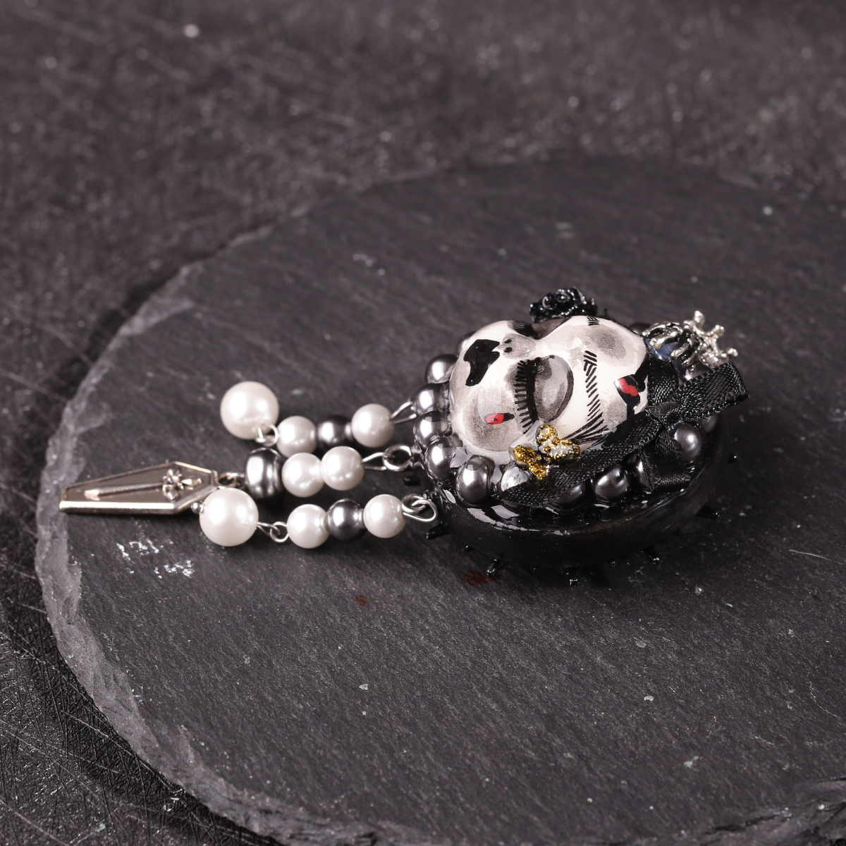 Gloomy Bone Coffin Brooch