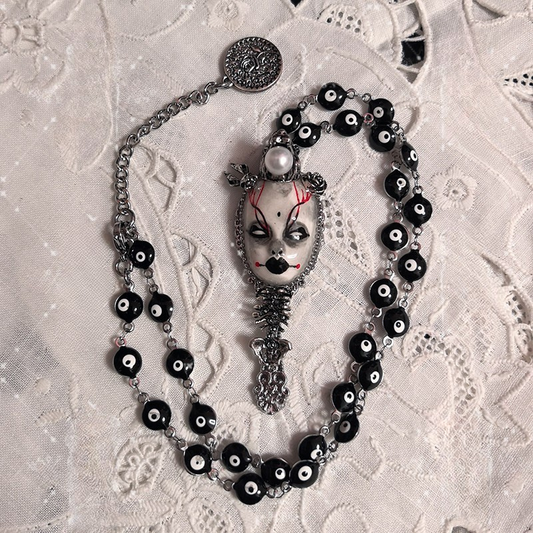 Goth Evil Eye Dark Dollface Necklace