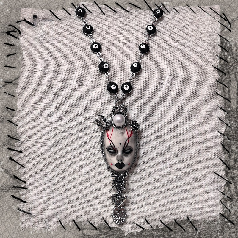 Goth Evil Eye Dark Dollface Necklace