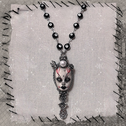 Goth Evil Eye Dark Dollface Necklace