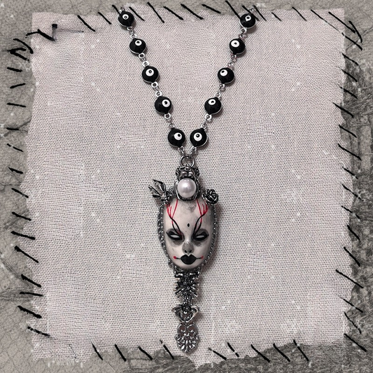 Goth Evil Eye Dark Dollface Necklace