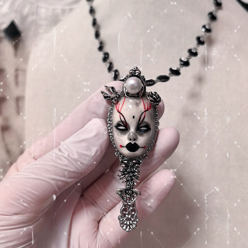 Goth Evil Eye Dark Dollface Necklace