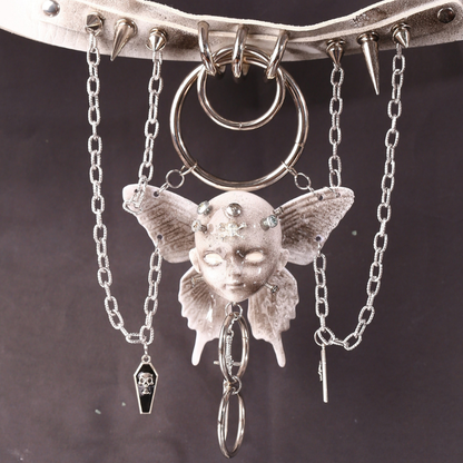 Handmade Angel Doll Face Spiked Choker