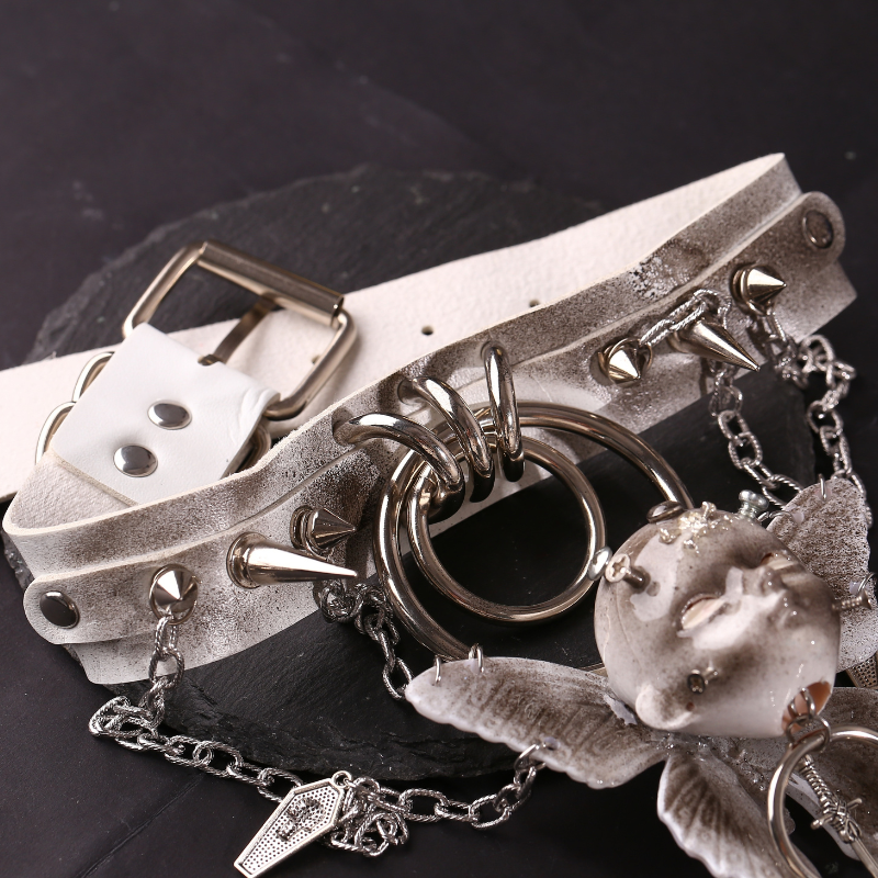 Handmade Angel Doll Face Spiked Choker