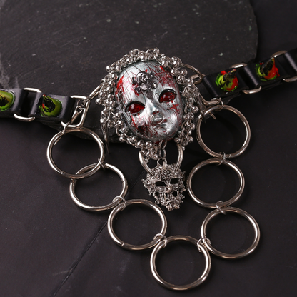 Handmade Blood Red Eye Doll Face Choker