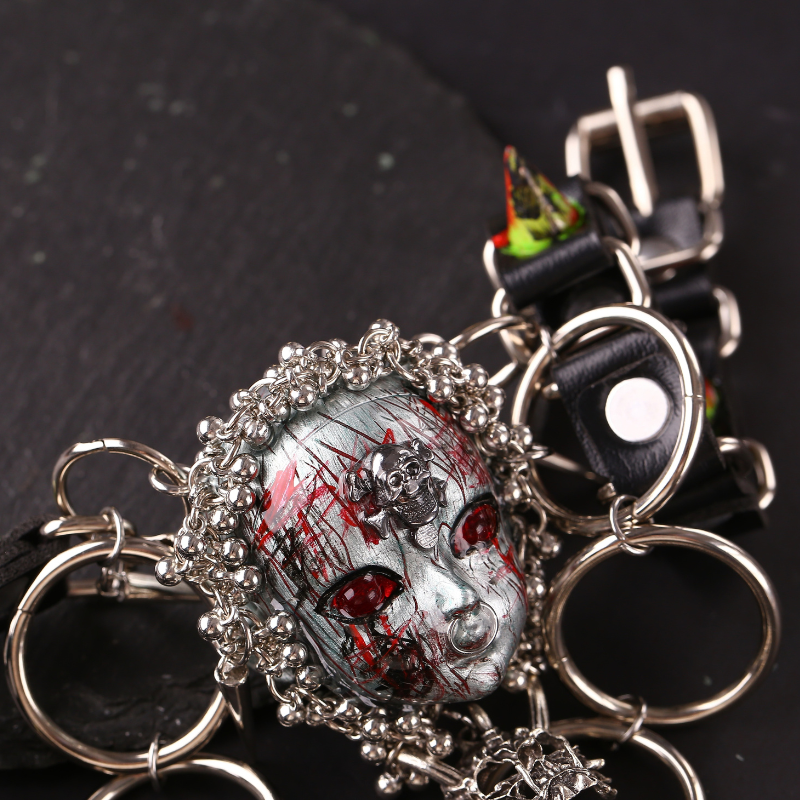Handmade Blood Red Eye Doll Face Choker