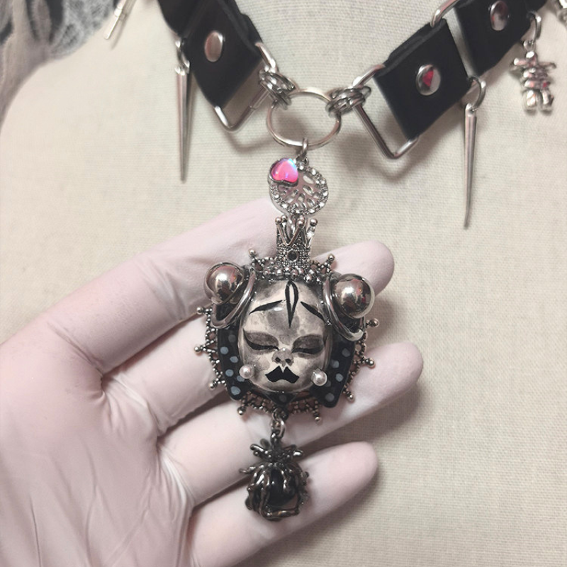 Handmade Red Queen Doll Face Choker