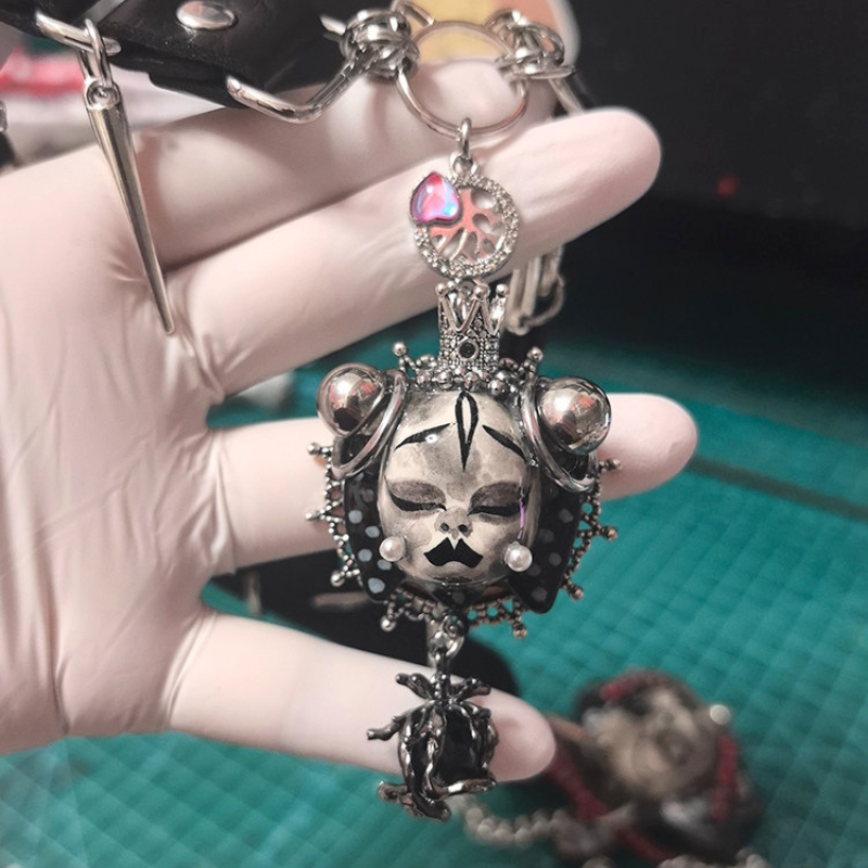 Handmade Red Queen Doll Face Choker