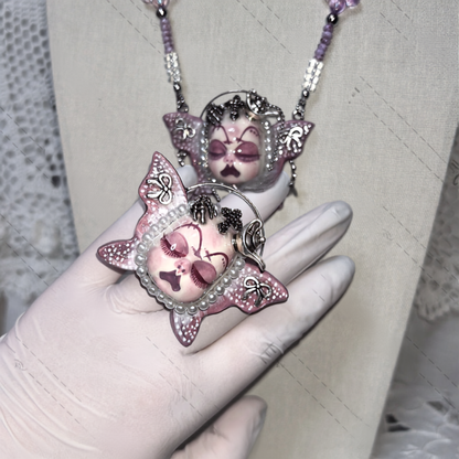 Lavender Gothic Butterfly Wings Doll Ring