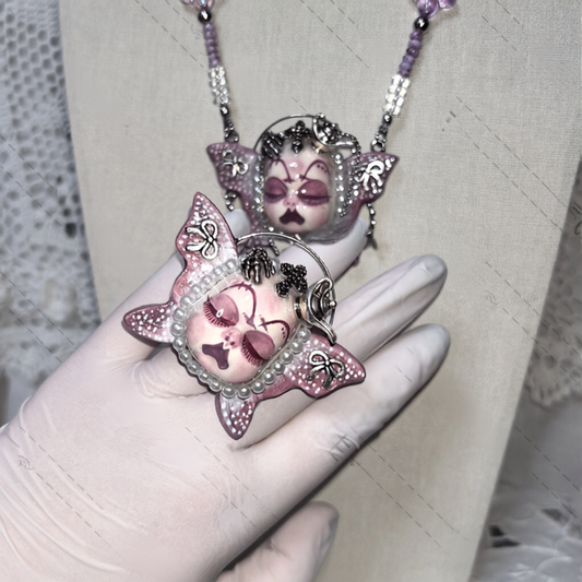 Lavender Gothic Butterfly Wings Doll Ring