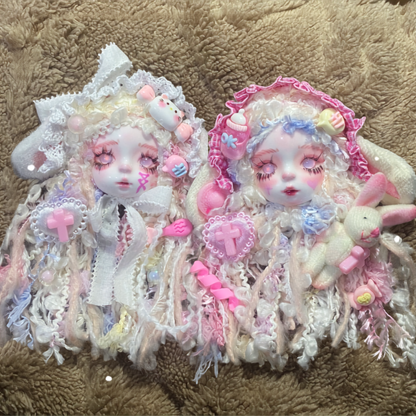 Magical Kitten Maiden Pink Lace Pastel Doll Brooch
