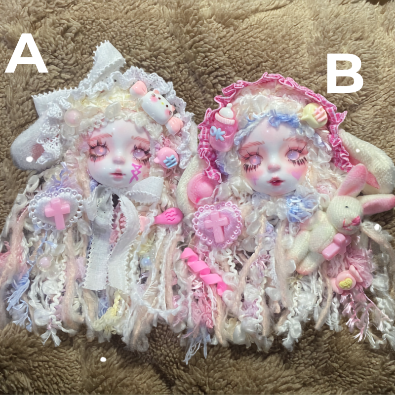 Magical Kitten Maiden Pink Lace Pastel Doll Brooch